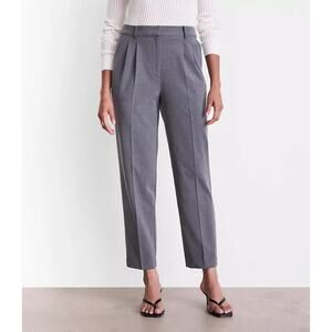 LOFT Seasonless Stretch Double Pleat Taper Pants in Heather